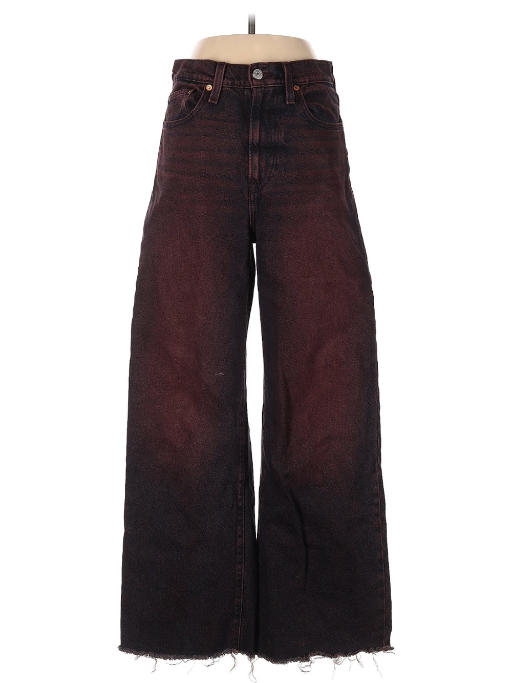 Levi's Wide-Leg High-Rise Jeans in Washed Burgundy